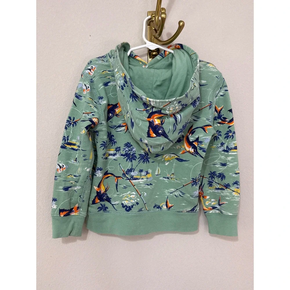 Polo Ralph‎ Lauren Hoodie Boys 4T Green Marlin Tropical Fishing French Terry